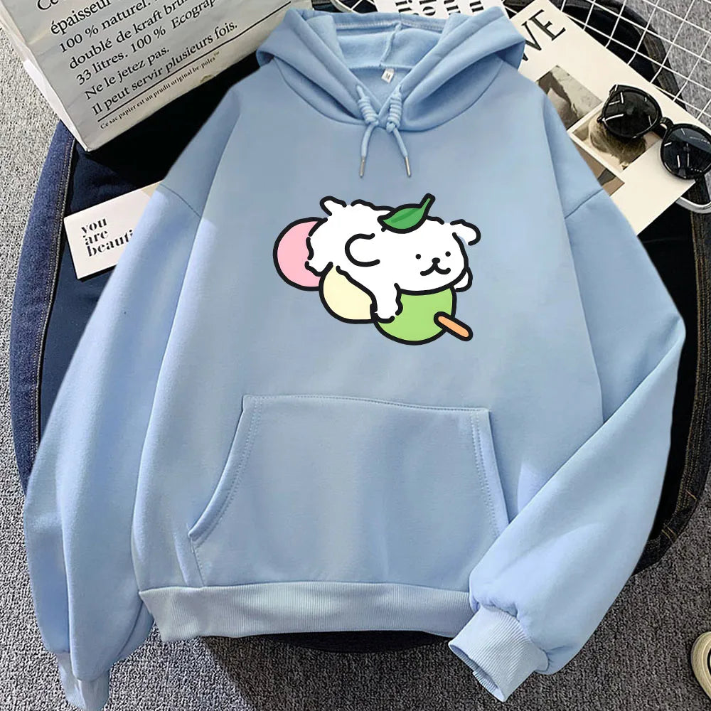 kawaiies-softtoys-plushies-kawaii-plush-Japanese Dango Luckie the Dog Unisex Hoodie Apparel Light Blue XS 