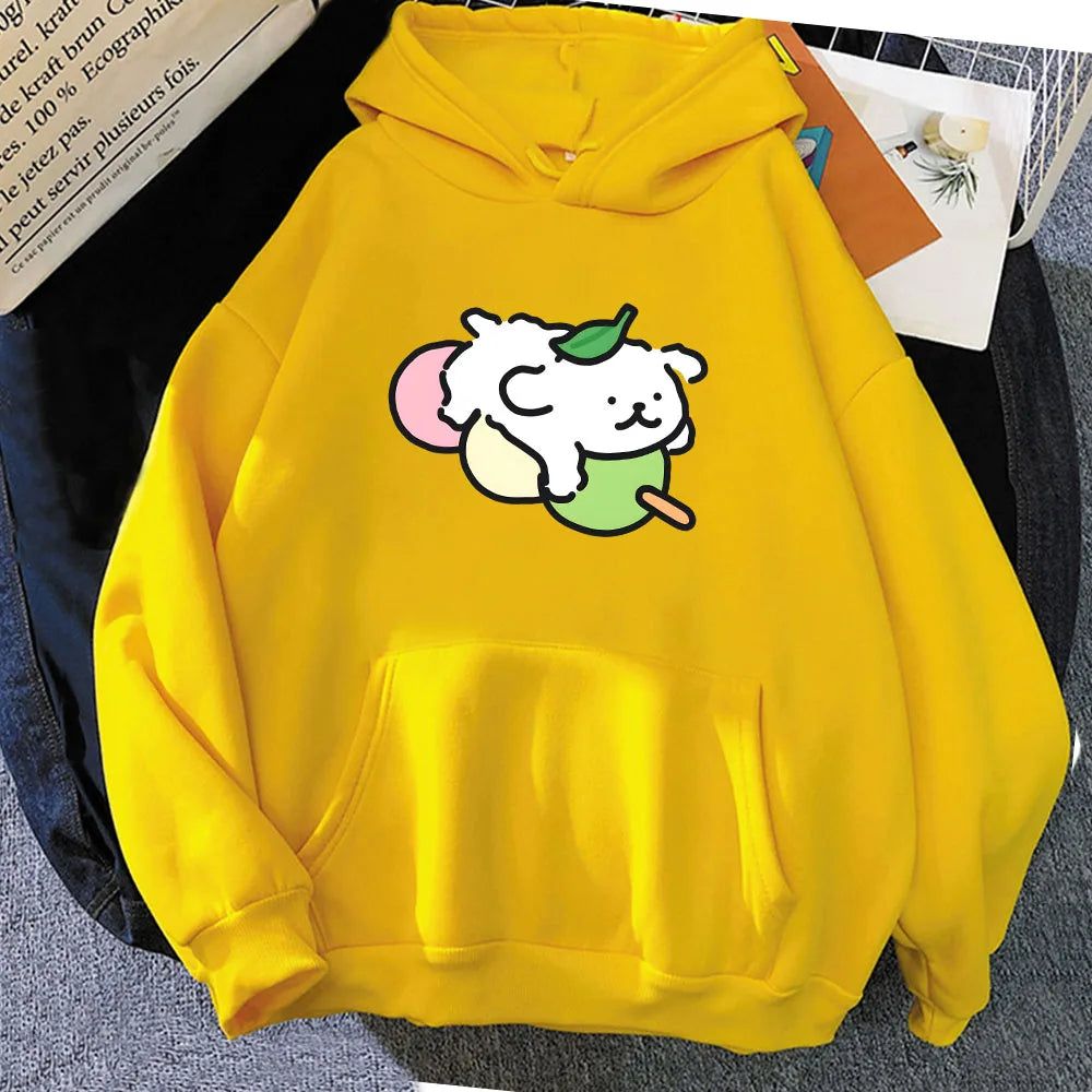 kawaiies-softtoys-plushies-kawaii-plush-Japanese Dango Luckie the Dog Unisex Hoodie Apparel Yellow M 