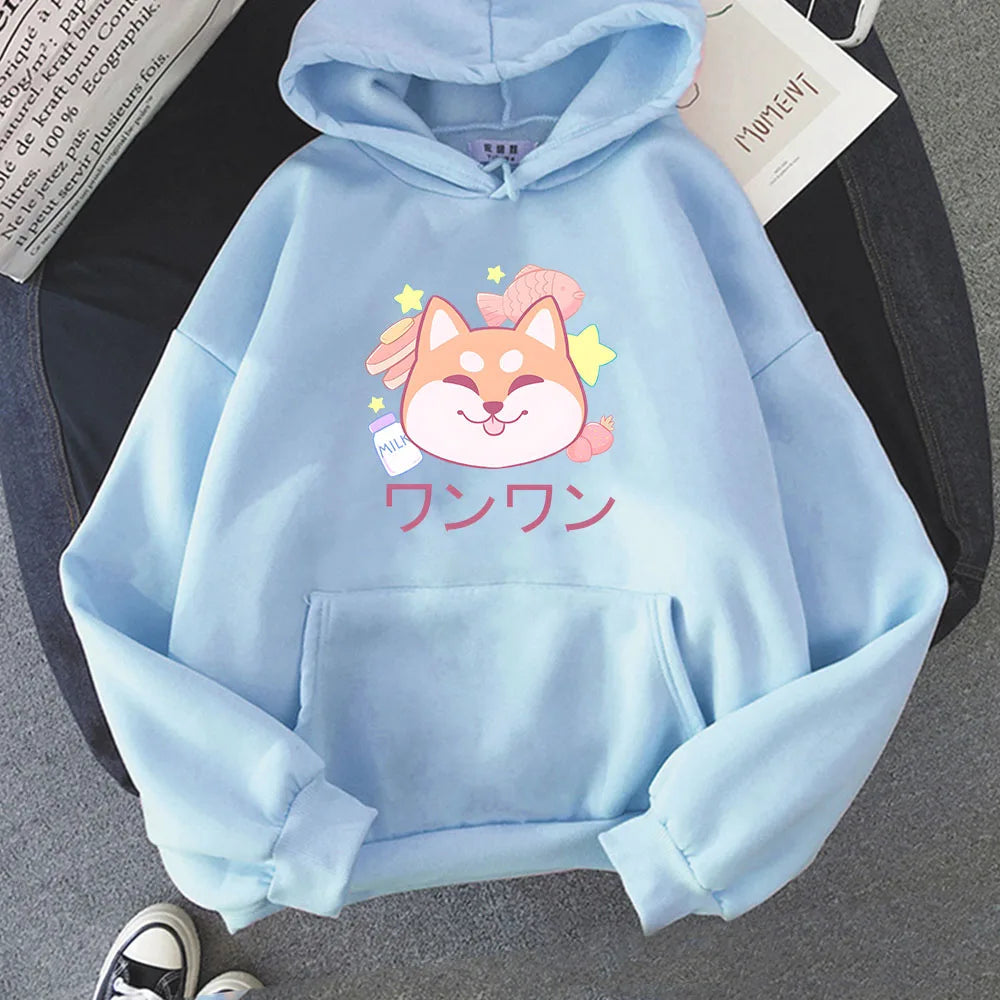 kawaiies-softtoys-plushies-kawaii-plush-Japanese Kawaii Shiba Inu Unisex Hoodie Apparel Light Blue XXXL 