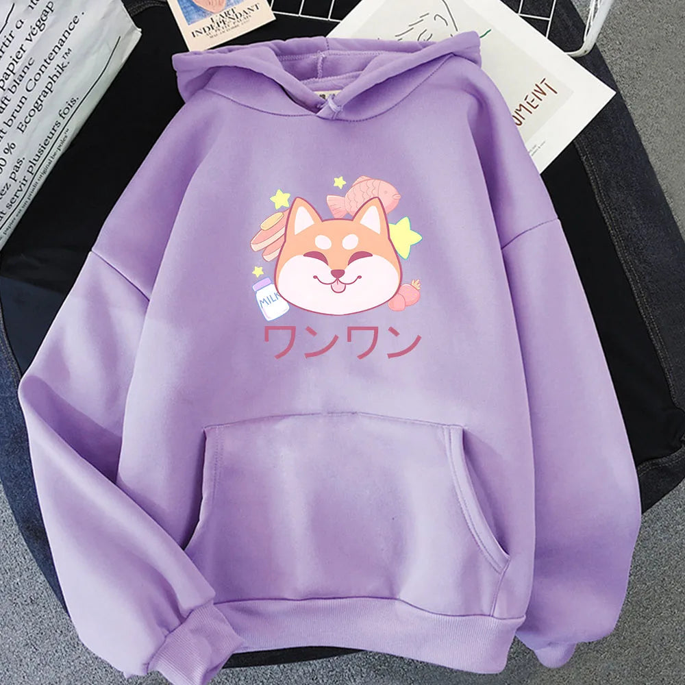 kawaiies-softtoys-plushies-kawaii-plush-Japanese Kawaii Shiba Inu Unisex Hoodie Apparel Light Purple XXL 