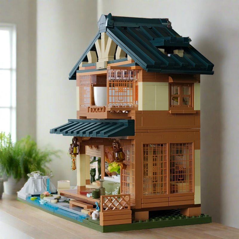 kawaiies-softtoys-plushies-kawaii-plush-Japanese Kissaten Tea Room Hut Building Blocks with Lights Build it 