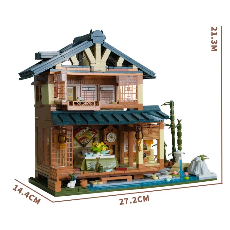 kawaiies-softtoys-plushies-kawaii-plush-Japanese Kissaten Tea Room Hut Building Blocks with Lights Build it 