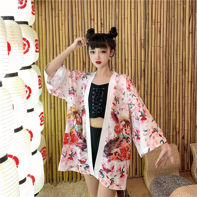 kawaiies-softtoys-plushies-kawaii-plush-Japanese Lady Sakura Women Kimono Robe Cardigan Kimono 