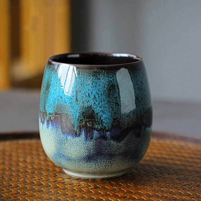kawaiies-softtoys-plushies-kawaii-plush-Japanese-theme Ceramic Kiln Round 80ml Tea Cup Mugs Blue 