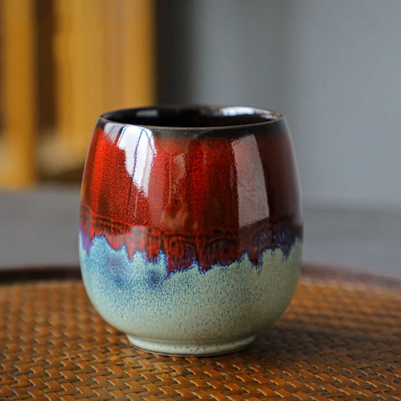 kawaiies-softtoys-plushies-kawaii-plush-Japanese-theme Ceramic Kiln Round 80ml Tea Cup Mugs Red 