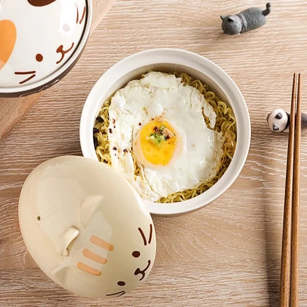 kawaiies-softtoys-plushies-kawaii-plush-Japanese-themed Ceramic Cat Bowls Home Decor 