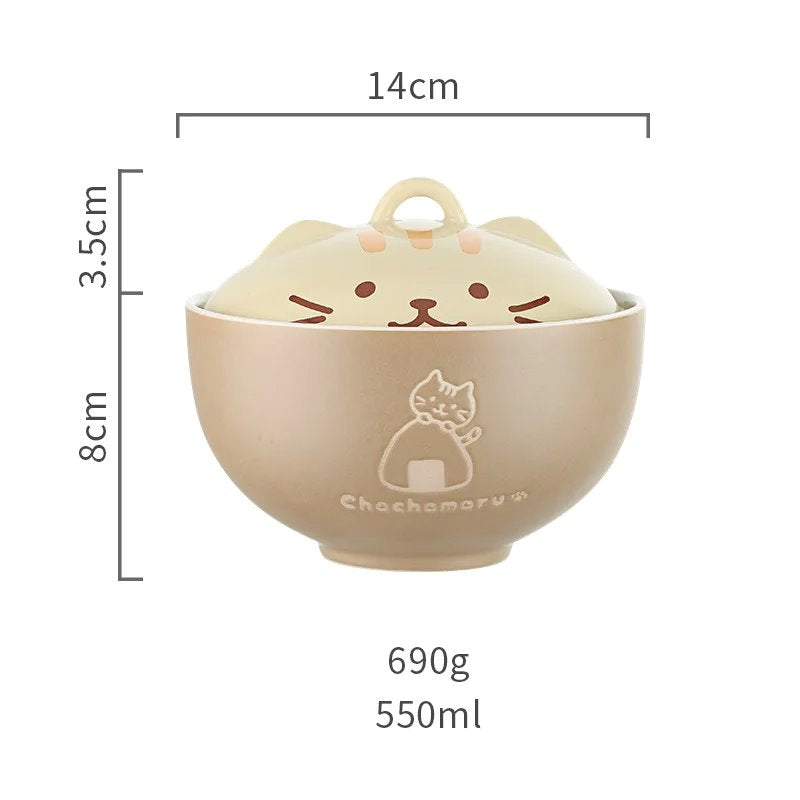 kawaiies-softtoys-plushies-kawaii-plush-Japanese-themed Ceramic Cat Bowls Home Decor 