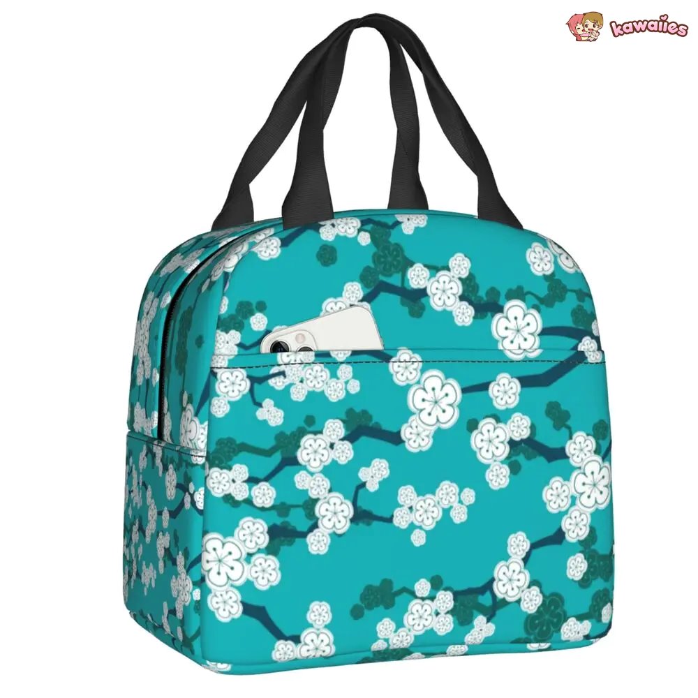 kawaiies-softtoys-plushies-kawaii-plush-Japanese-themed Cherry Blossom Sakura Insulated Lunch Bags Bag 