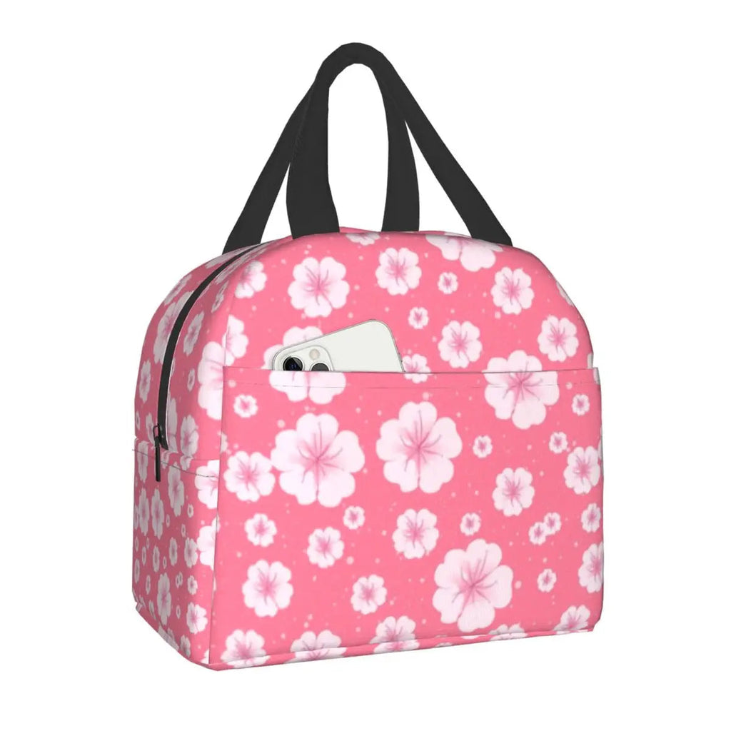 kawaiies-softtoys-plushies-kawaii-plush-Japanese-themed Cherry Blossom Sakura Insulated Lunch Bags Bag Pink 