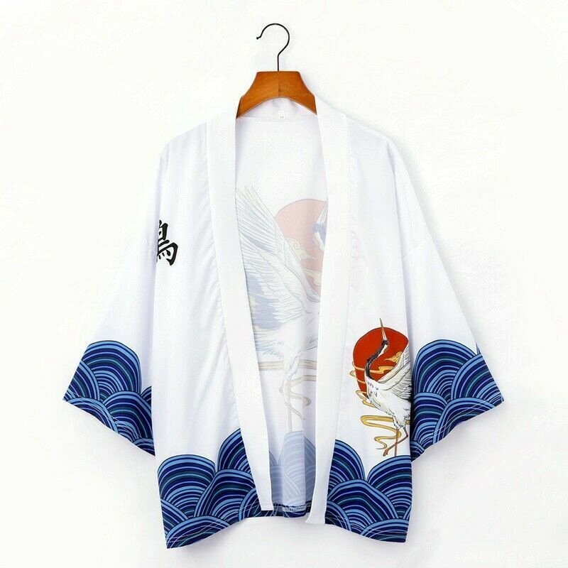 kawaiies-softtoys-plushies-kawaii-plush-Japanese-themed Crane Cloudy Waves Unisex Purple/White Kimono Kimono 