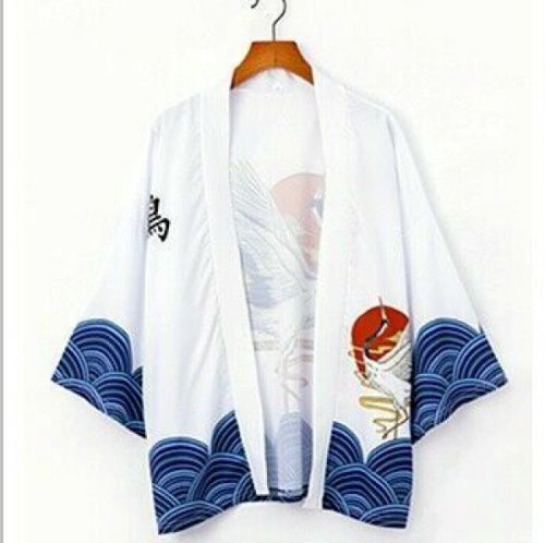 kawaiies-softtoys-plushies-kawaii-plush-Japanese-themed Crane Cloudy Waves Unisex Purple/White Kimono Kimono 