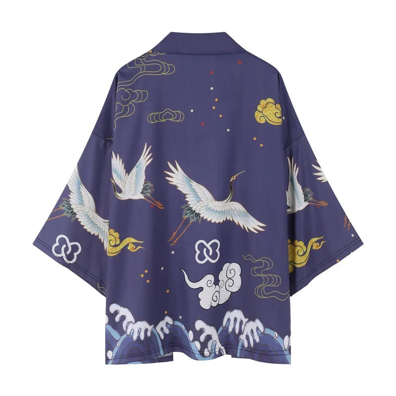 kawaiies-softtoys-plushies-kawaii-plush-Japanese-themed Crane Cloudy Waves Unisex Purple/White Kimono Kimono Purple M 