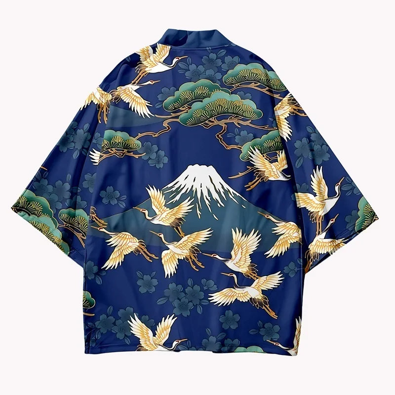 kawaiies-softtoys-plushies-kawaii-plush-Japanese-themed Cranes Mt Fuji Navy Sun Black Unisex Kimonos Kimono 10 