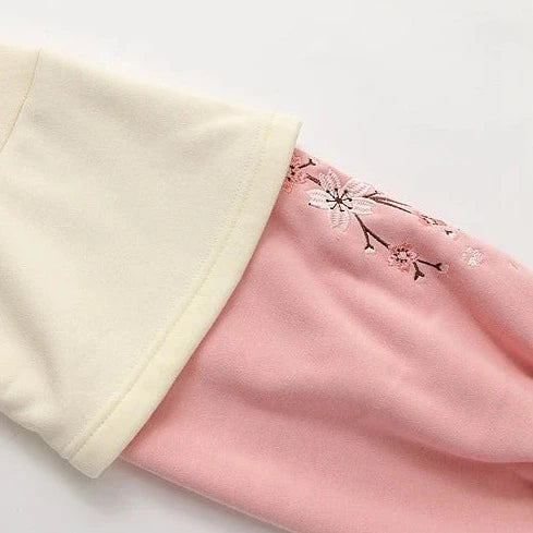 kawaiies-softtoys-plushies-kawaii-plush-Japanese-themed Cream Pink Sakura Two-Tone Hoodie Hoodies 