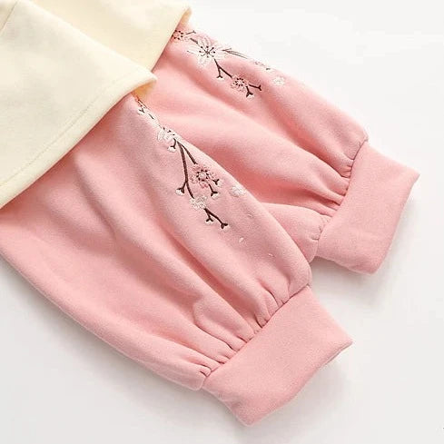 kawaiies-softtoys-plushies-kawaii-plush-Japanese-themed Cream Pink Sakura Two-Tone Hoodie Hoodies 