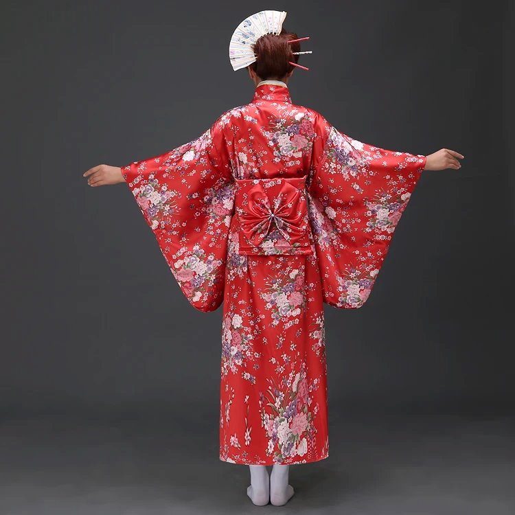 kawaiies-softtoys-plushies-kawaii-plush-Japanese-themed Elegant Sakura Floral Long Women's Kimonos Kimono 