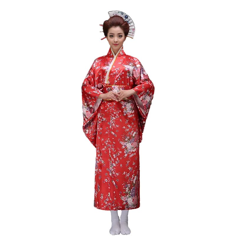 kawaiies-softtoys-plushies-kawaii-plush-Japanese-themed Elegant Sakura Floral Long Women's Kimonos Kimono 