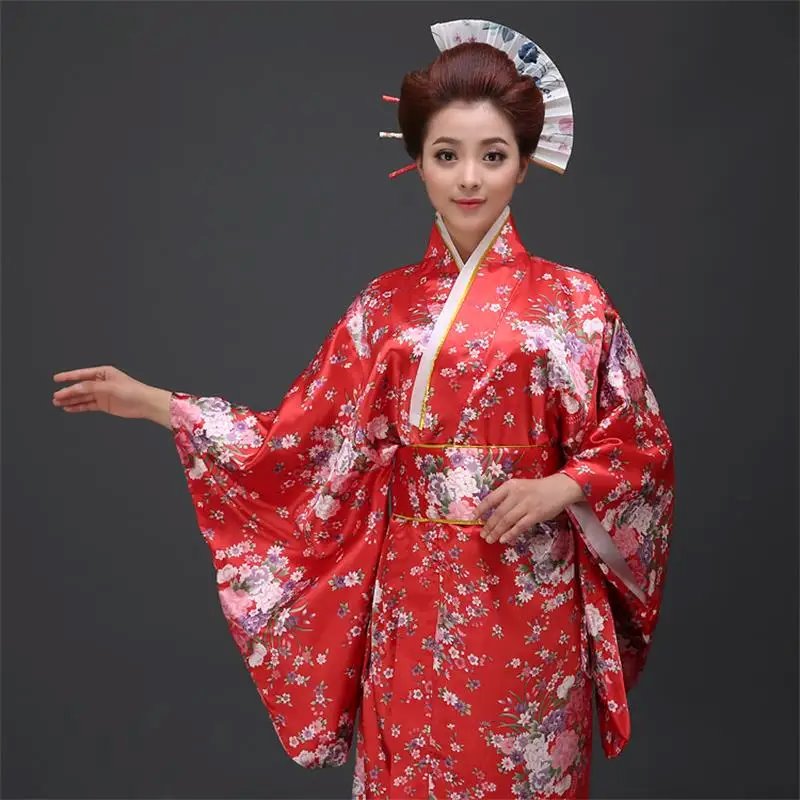 kawaiies-softtoys-plushies-kawaii-plush-Japanese-themed Elegant Sakura Floral Long Women's Kimonos Kimono 