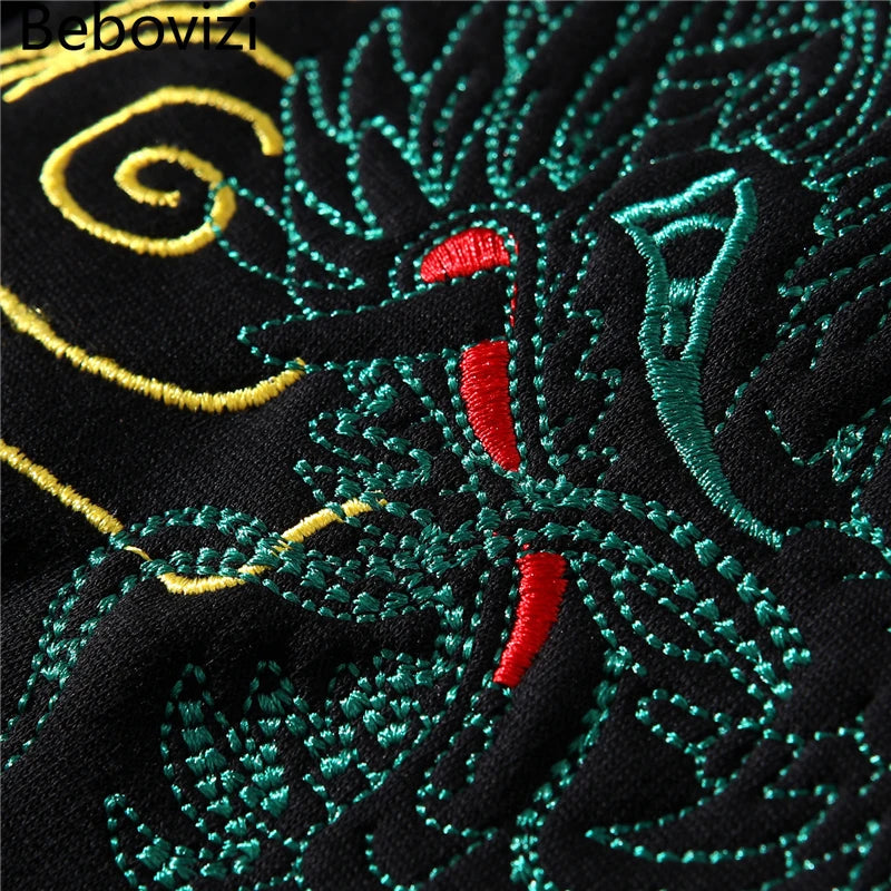 kawaiies-softtoys-plushies-kawaii-plush-Japanese-themed Emerald Dragon Embroidery Unisex Black Sweatshirt Apparel 