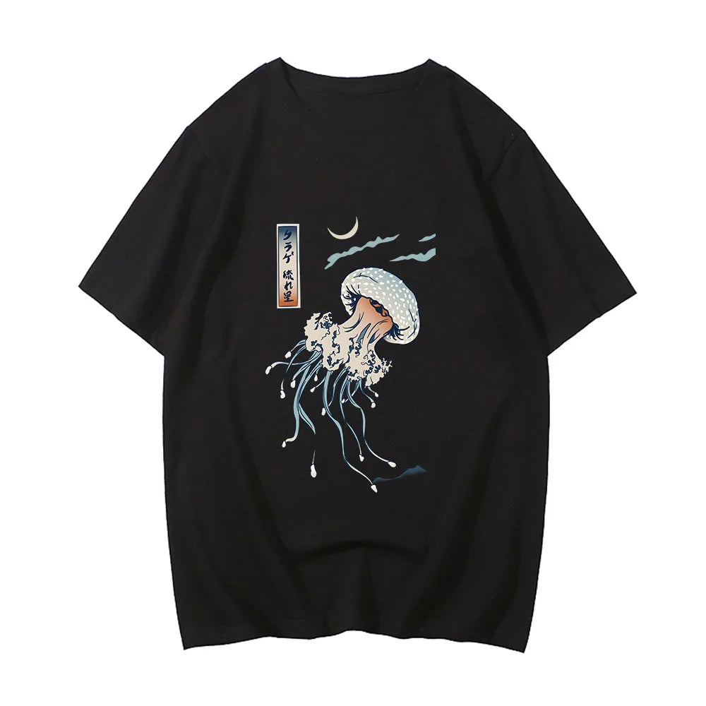kawaiies-softtoys-plushies-kawaii-plush-Japanese-themed Floating Jellyfish Unisex Tee Apparel 