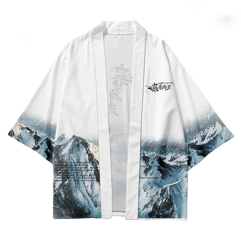 kawaiies-softtoys-plushies-kawaii-plush-Japanese-themed Glaciar Mountains Two-Piece Kimono Yukata Top & Pants Kimono 