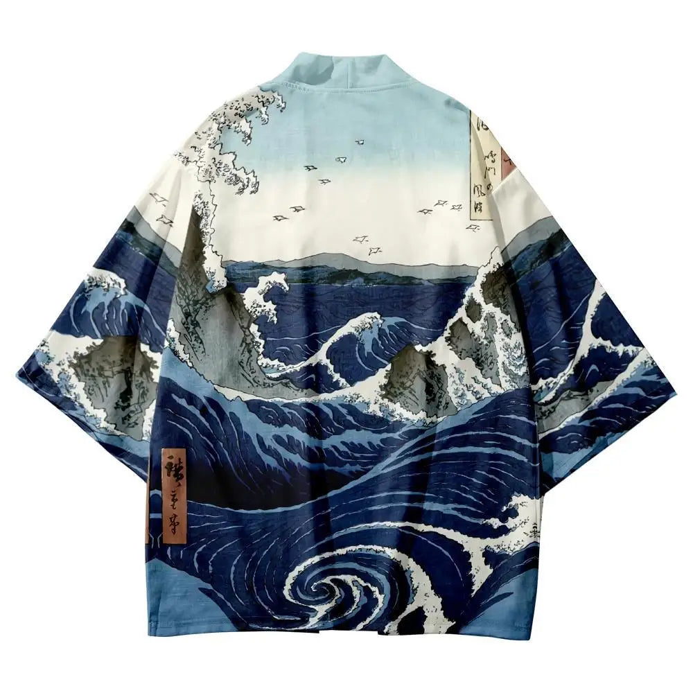 kawaiies-softtoys-plushies-kawaii-plush-Japanese-themed Great Wave off Kanagawa Unisex Kimono Kimono 