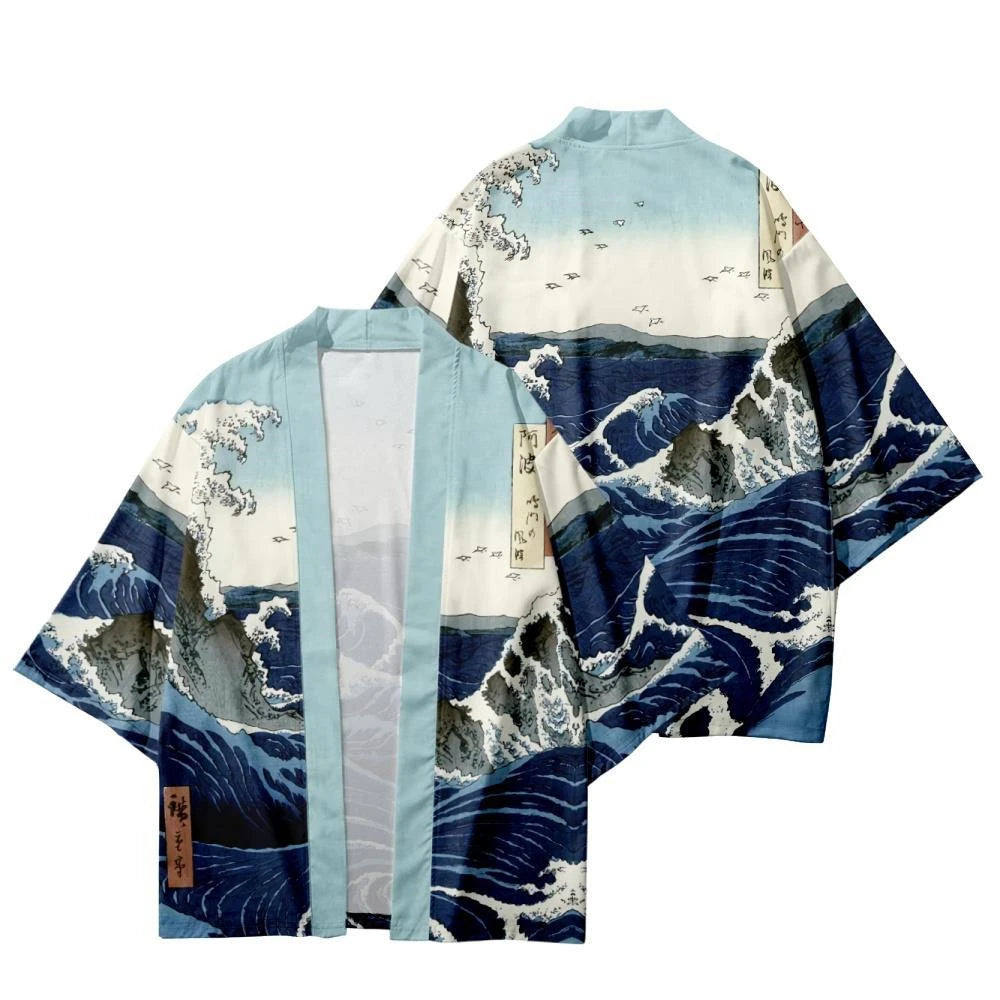 kawaiies-softtoys-plushies-kawaii-plush-Japanese-themed Great Wave off Kanagawa Unisex Kimono Kimono 