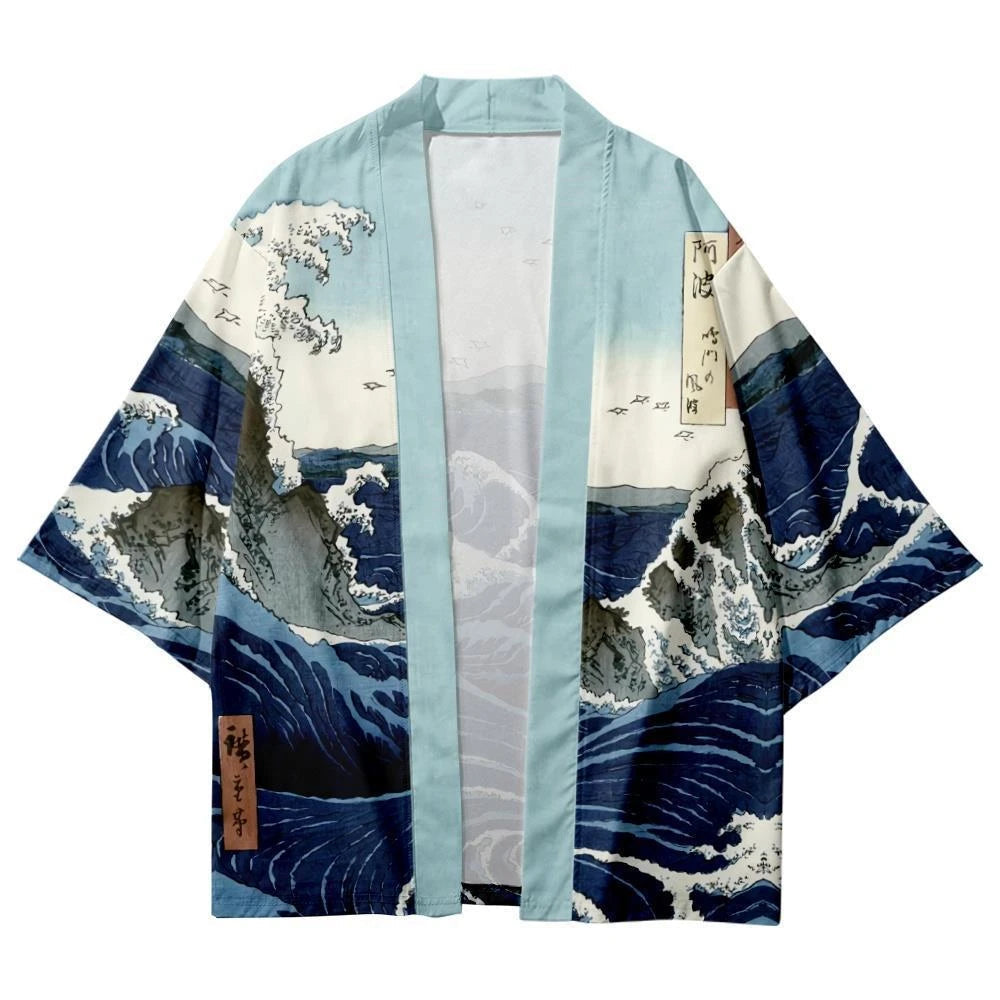 kawaiies-softtoys-plushies-kawaii-plush-Japanese-themed Great Wave off Kanagawa Unisex Kimono Kimono 