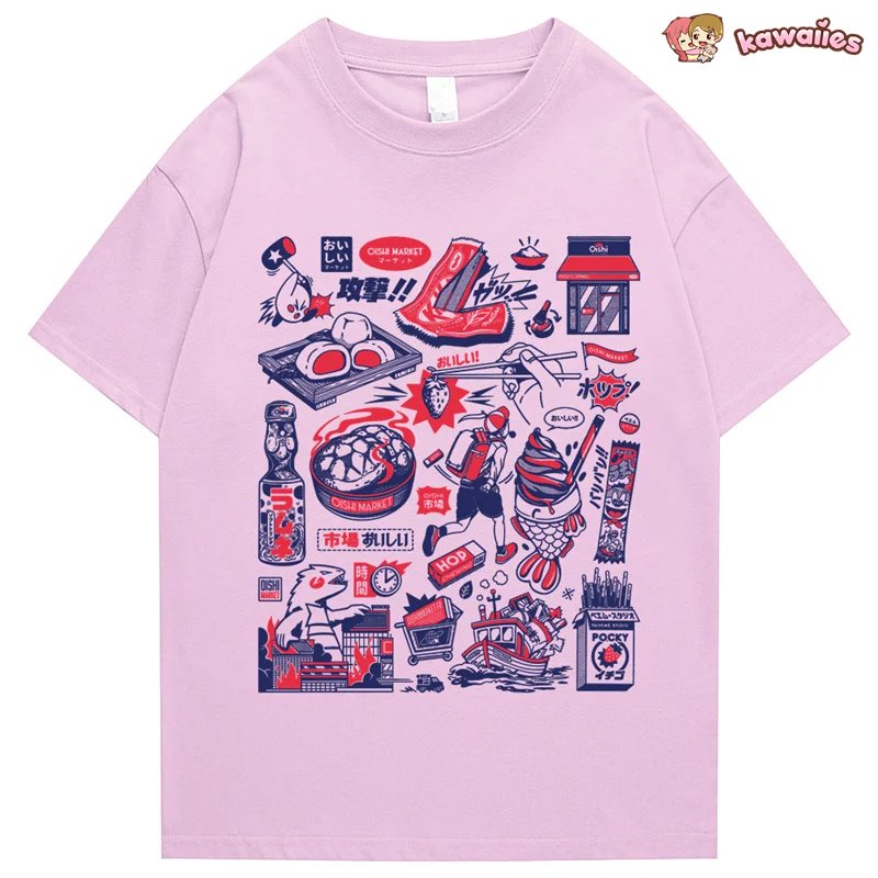 kawaiies-softtoys-plushies-kawaii-plush-Japanese-themed Oishi Market Illustration Unisex Tee Apparel 