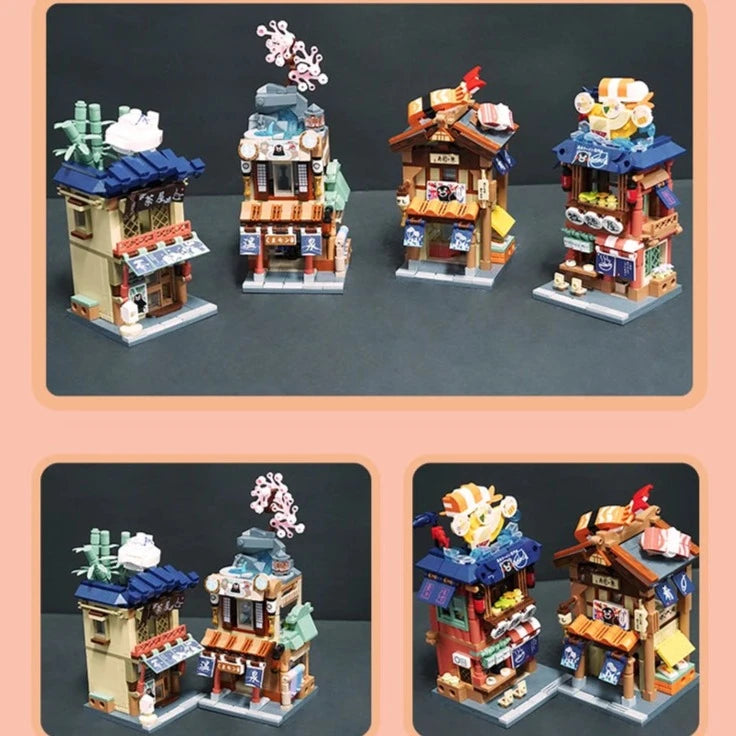 kawaiies-softtoys-plushies-kawaii-plush-Japanese-themed Ramen Hot Spring Sushi Tea Micro Building Sets Build it 