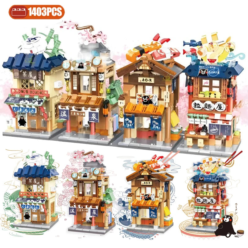 kawaiies-softtoys-plushies-kawaii-plush-Japanese-themed Ramen Hot Spring Sushi Tea Micro Building Sets Build it 