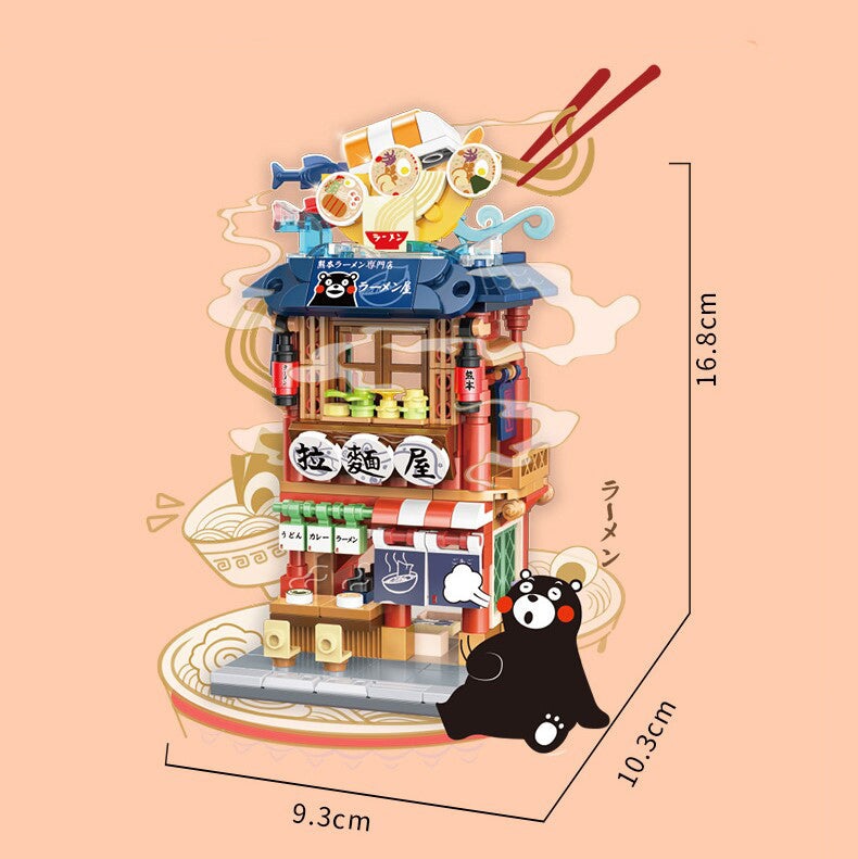 kawaiies-softtoys-plushies-kawaii-plush-Japanese-themed Ramen Hot Spring Sushi Tea Micro Building Sets Build it Noodle Shop With Box 