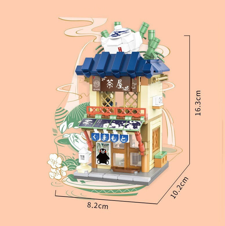 kawaiies-softtoys-plushies-kawaii-plush-Japanese-themed Ramen Hot Spring Sushi Tea Micro Building Sets Build it Tea Shop With Box 