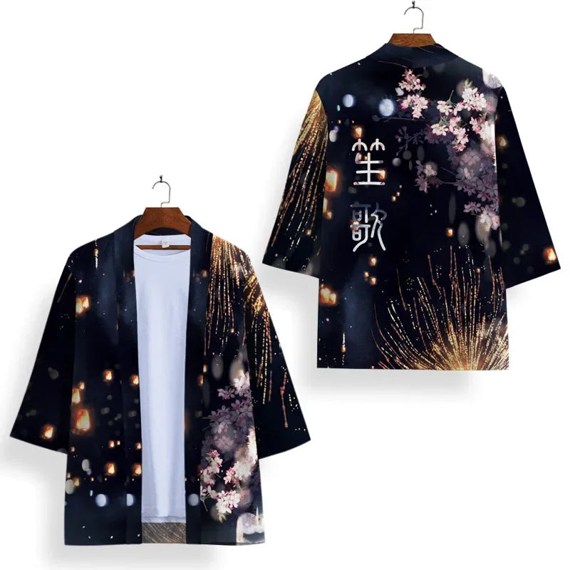 kawaiies-softtoys-plushies-kawaii-plush-Japanese-themed Sakura Cherry Blossom Unisex Kimonos Kimono Black XS 