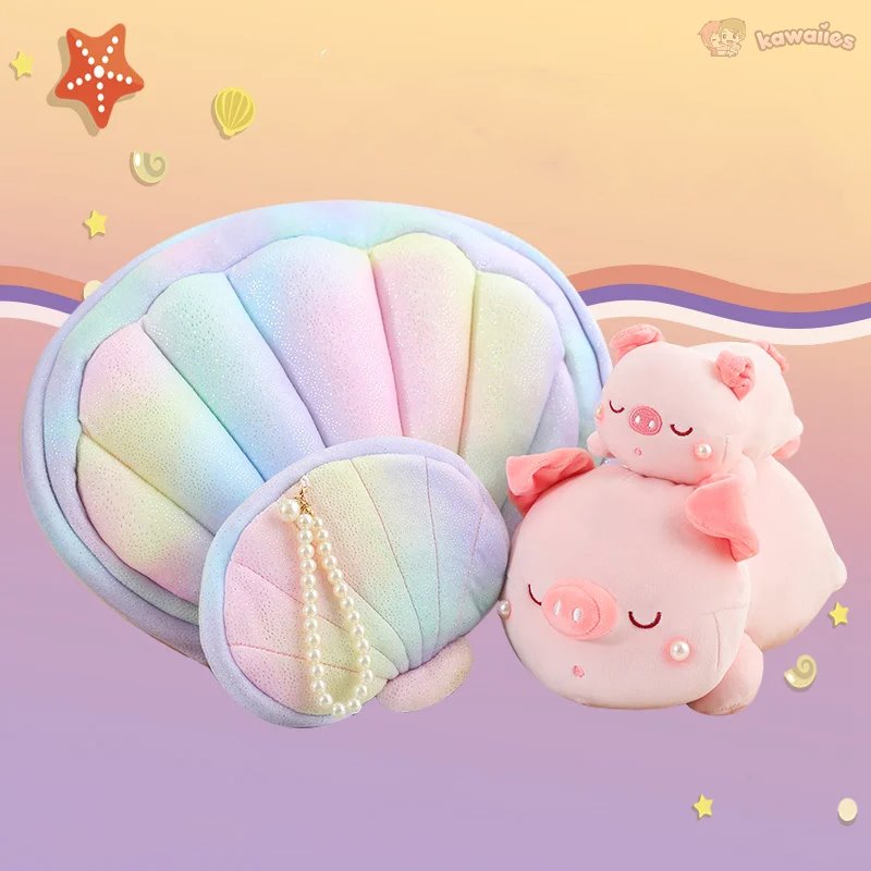 kawaiies-softtoys-plushies-kawaii-plush-Jeju the Pig hiding in Shell Plushie Soft toy 