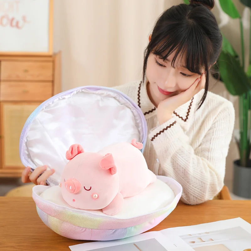 kawaiies-softtoys-plushies-kawaii-plush-Jeju the Pig hiding in Shell Plushie Soft toy 35cm 