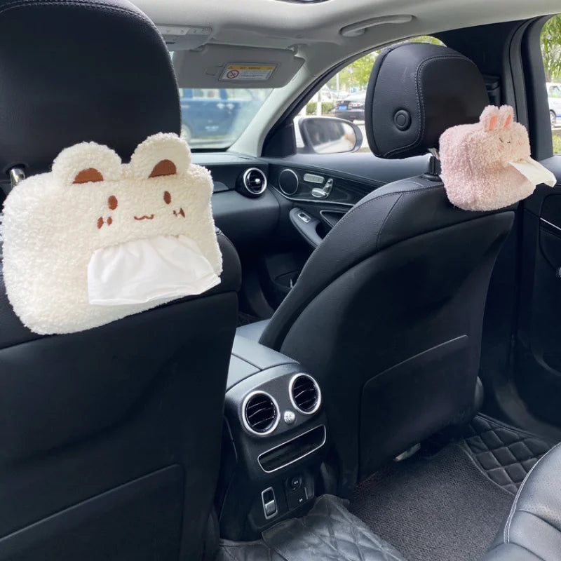 kawaiies-softtoys-plushies-kawaii-plush-Kawaii Bear and Bunny Car Plush Tissue Box Cover Car 