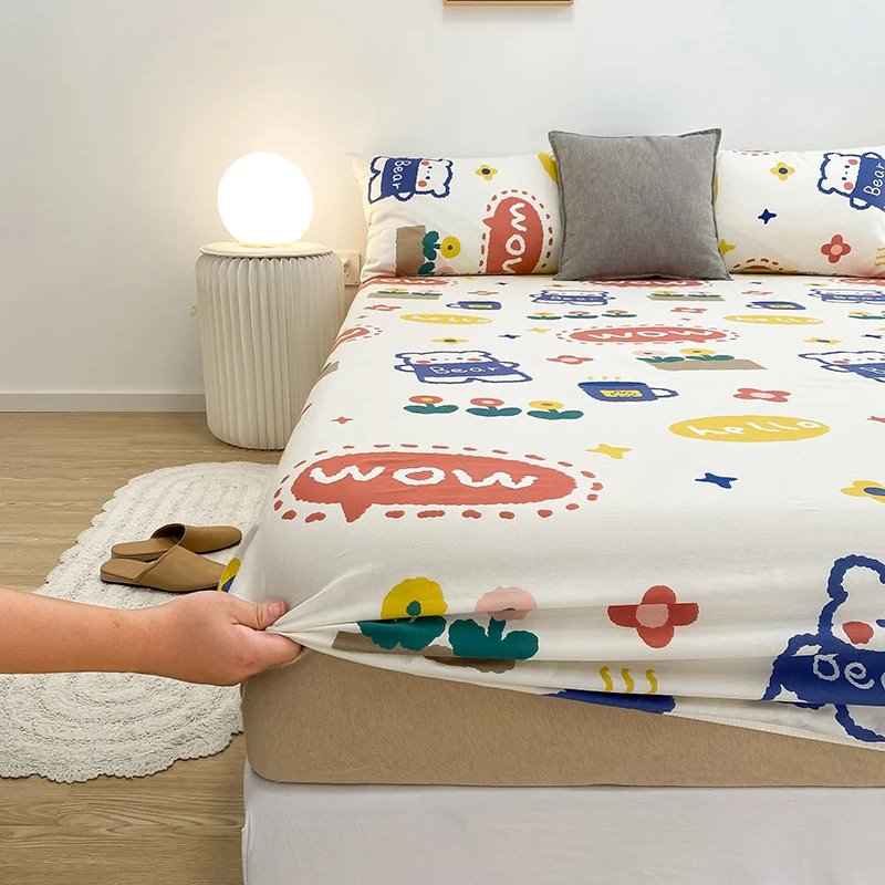 kawaiies-softtoys-plushies-kawaii-plush-Kawaii Blue Bear Fitted Bed Sheet Bedding Sets 