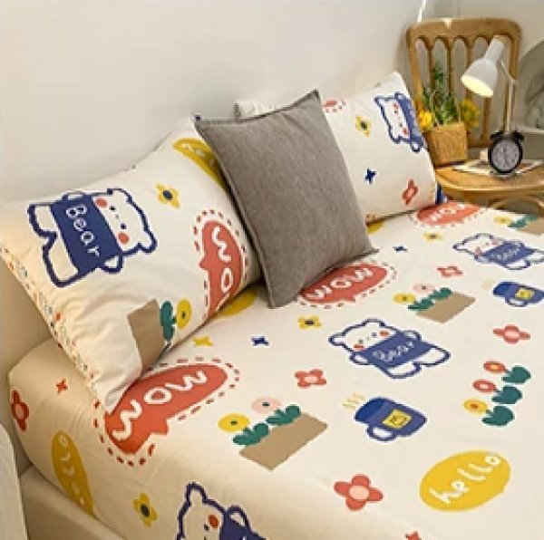 kawaiies-softtoys-plushies-kawaii-plush-Kawaii Blue Bear Fitted Bed Sheet Bedding Sets 