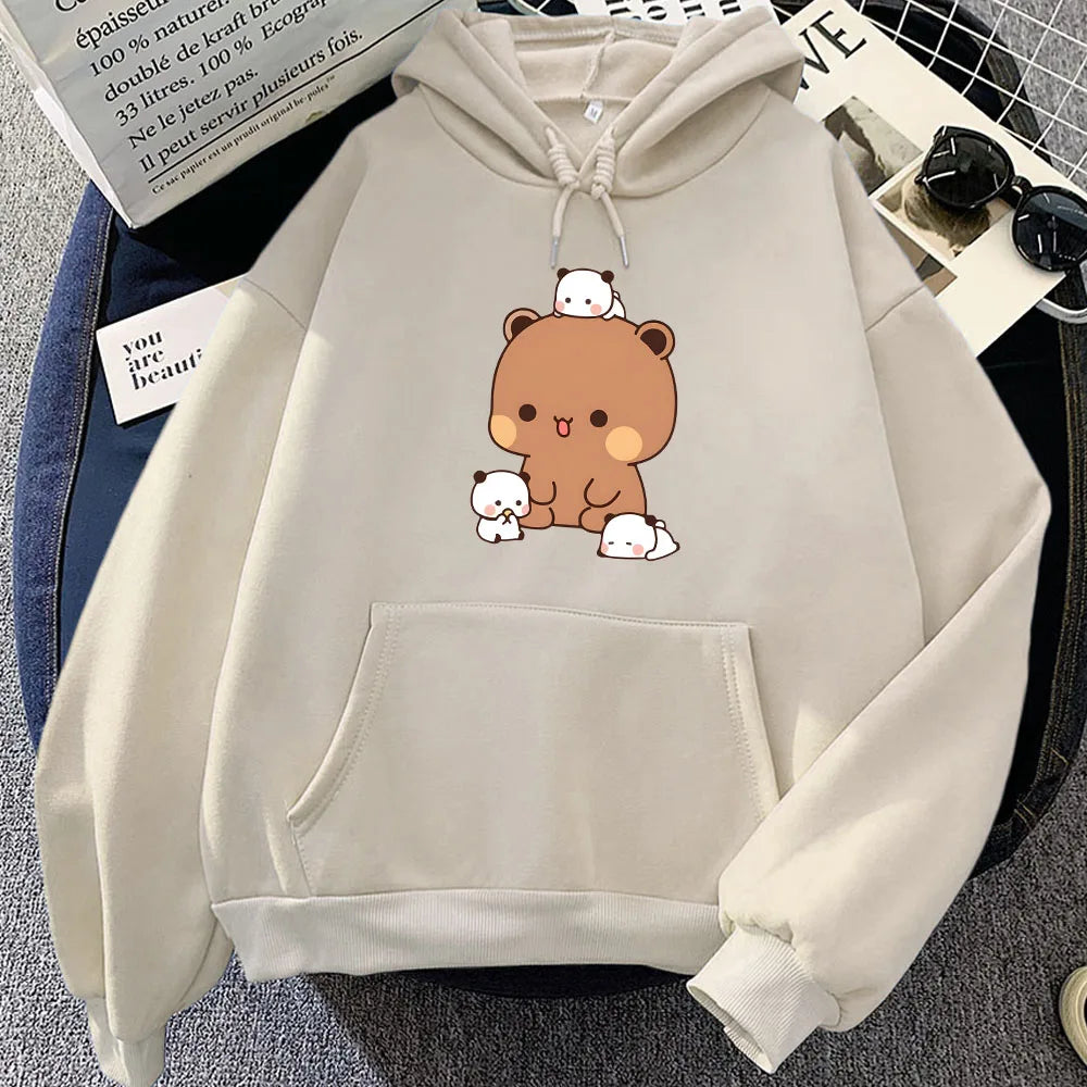 kawaiies-softtoys-plushies-kawaii-plush-Kawaii Brown Bear Baby Pandas Unisex Hoodie Apparel Cream XXXL 