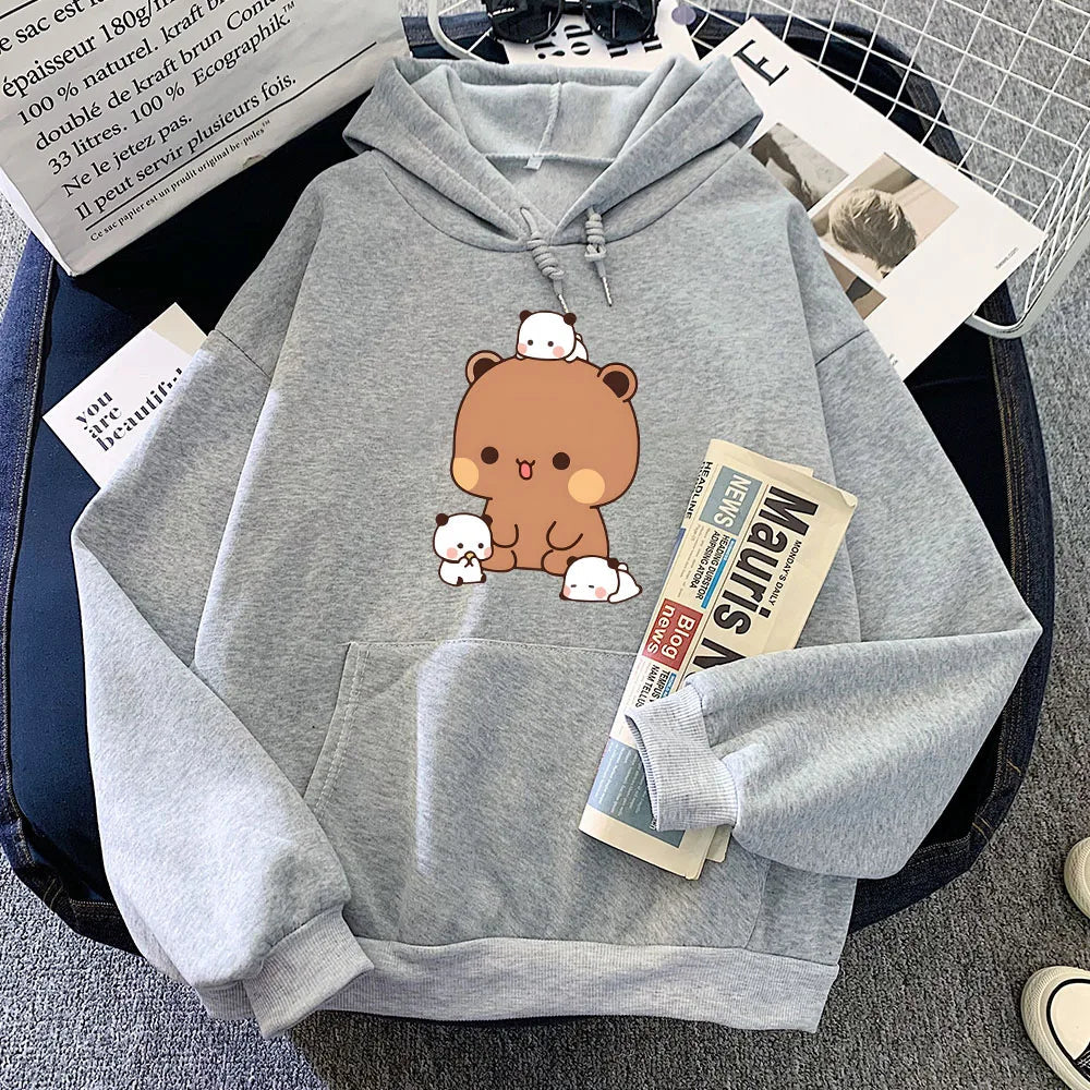 kawaiies-softtoys-plushies-kawaii-plush-Kawaii Brown Bear Baby Pandas Unisex Hoodie Apparel Gray XXXL 