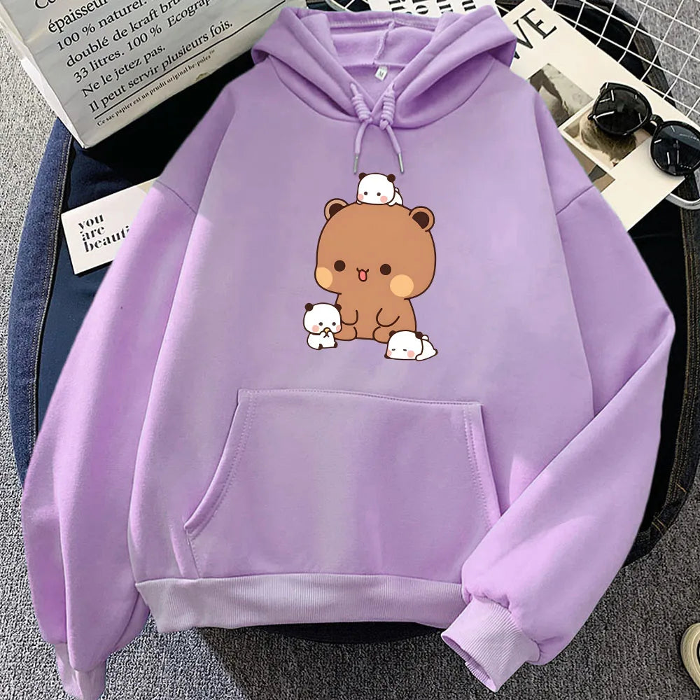 kawaiies-softtoys-plushies-kawaii-plush-Kawaii Brown Bear Baby Pandas Unisex Hoodie Apparel Purple XXXL 