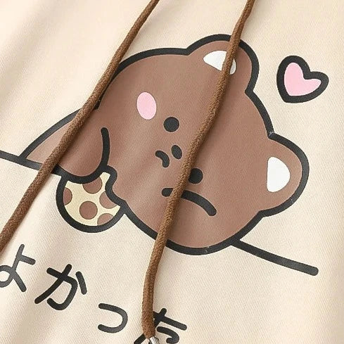 kawaiies-softtoys-plushies-kawaii-plush-Kawaii Brown Bear Cookies Two-Tone Hoodie Hoodies 