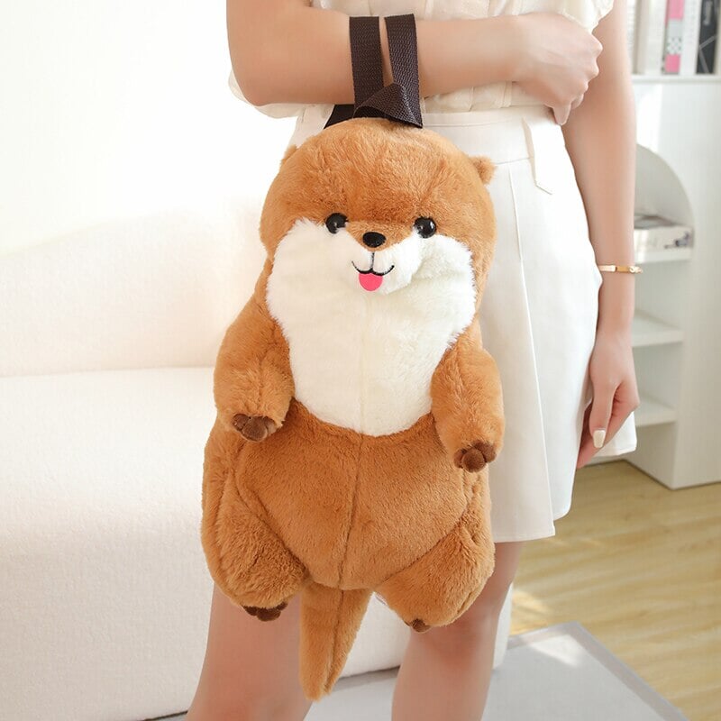 kawaiies-softtoys-plushies-kawaii-plush-Kawaii Brown Otter Backpack Plushie Soft toy 