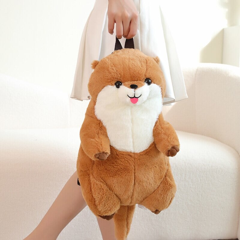 kawaiies-softtoys-plushies-kawaii-plush-Kawaii Brown Otter Backpack Plushie Soft toy 