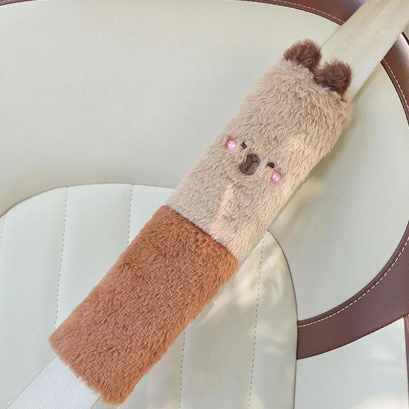 kawaiies-softtoys-plushies-kawaii-plush-Kawaii Capybara Plush Car Seat Belt Cover Shoulder Strap Accessory Car 