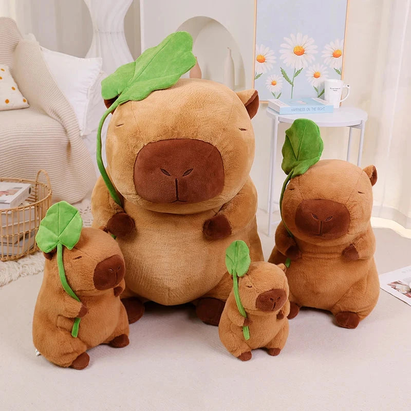 kawaiies-softtoys-plushies-kawaii-plush-Kawaii Capybara Plushie Holding Leaf Soft toy 