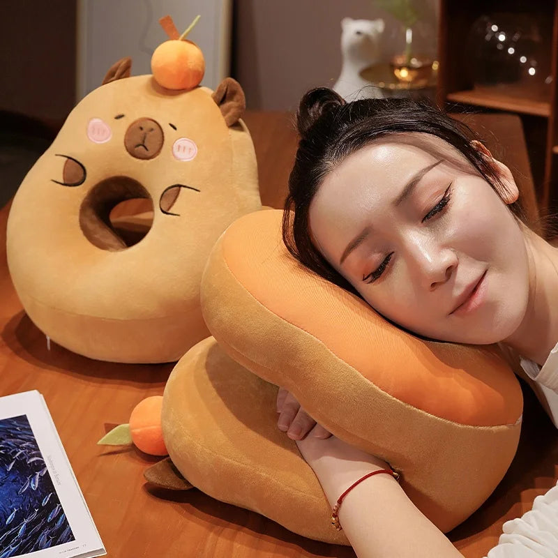 kawaiies-softtoys-plushies-kawaii-plush-Kawaii Capybara Power Nap Head Rest Cushion Soft toy 