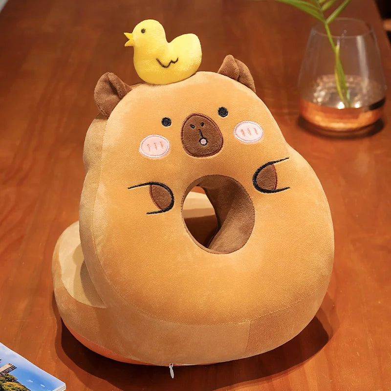 kawaiies-softtoys-plushies-kawaii-plush-Kawaii Capybara Power Nap Head Rest Cushion Soft toy Duck 