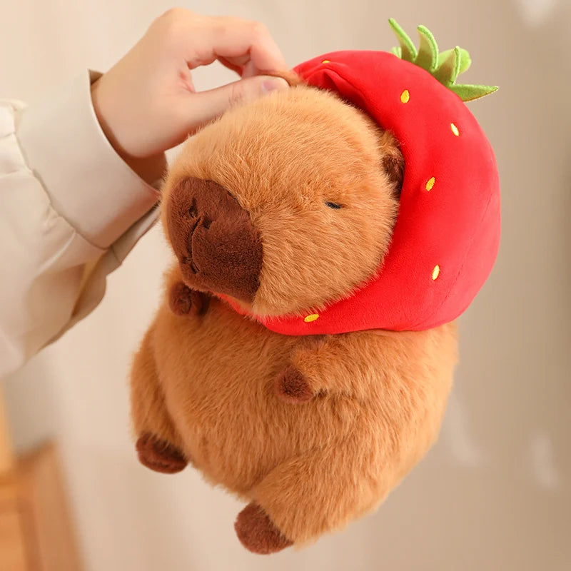 kawaiies-softtoys-plushies-kawaii-plush-Kawaii Capybara with Strawberry Hat Plushie Soft toy 